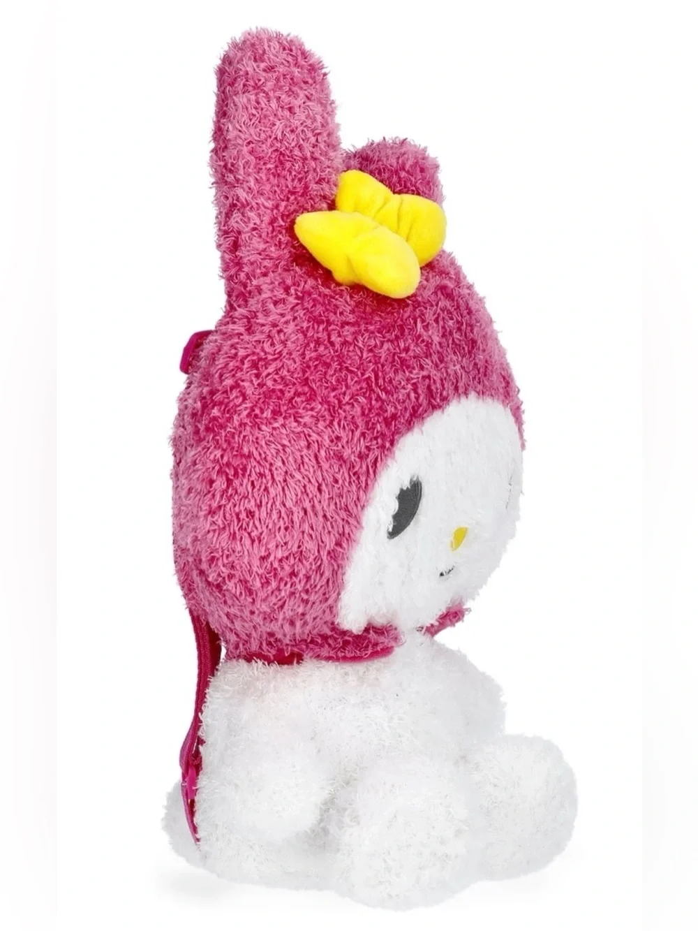 My Melody Sanrio Plush Backpack Small Pink White Yellow Bow Zipper Strap